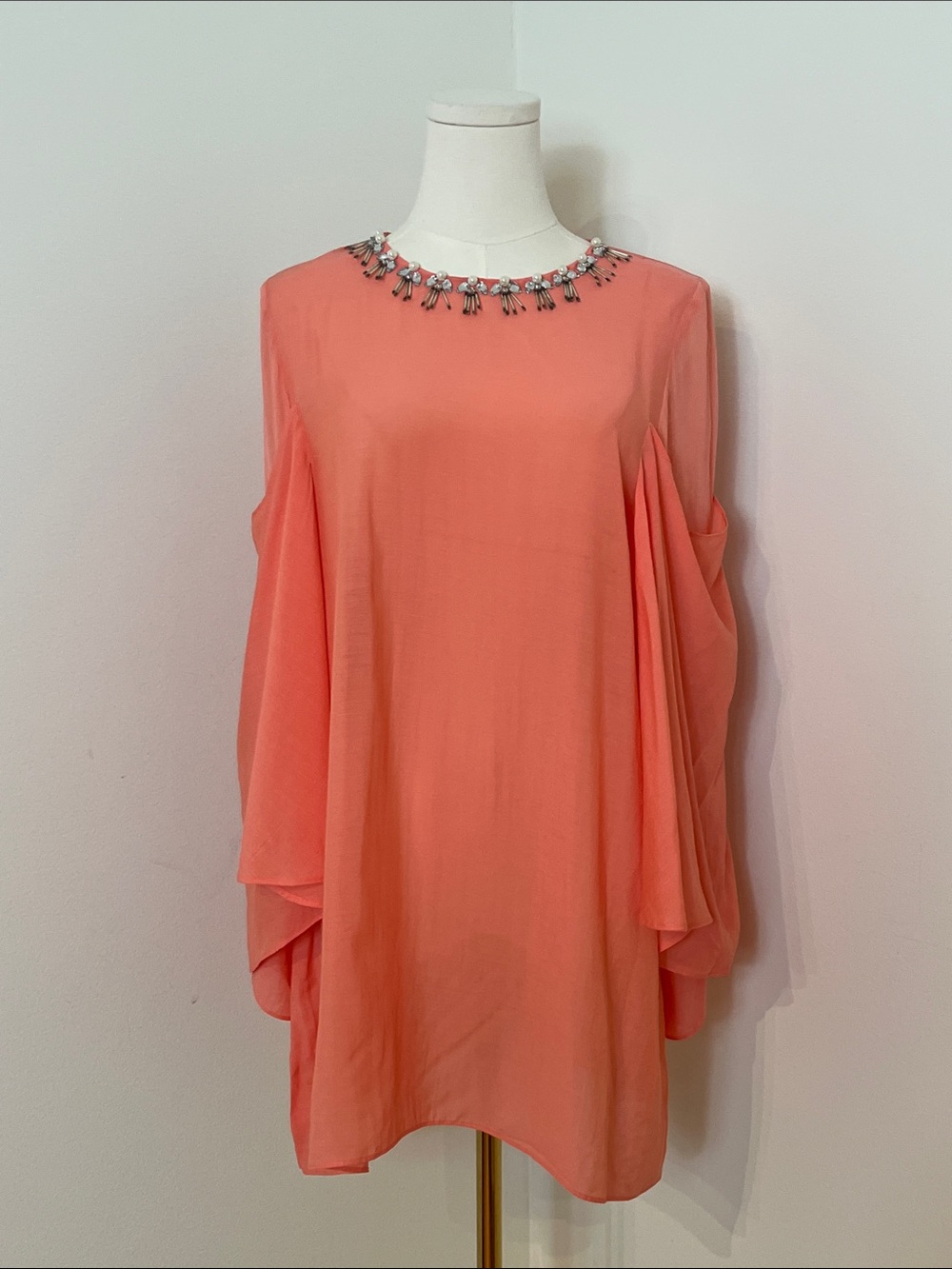 Almirah Peach Beaded Neckline Blouse